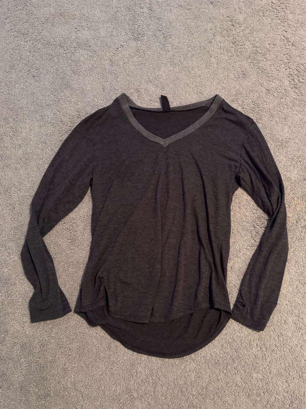 Grey Long Sleeve V-Neck